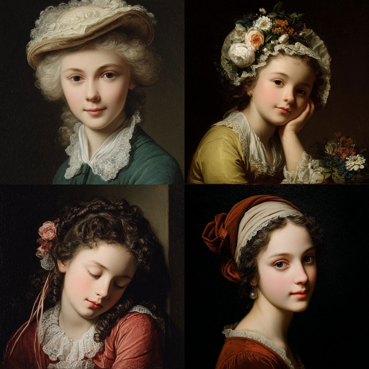 Pietro Antonio Rotari style, Midjourney V7, render 1 of 4