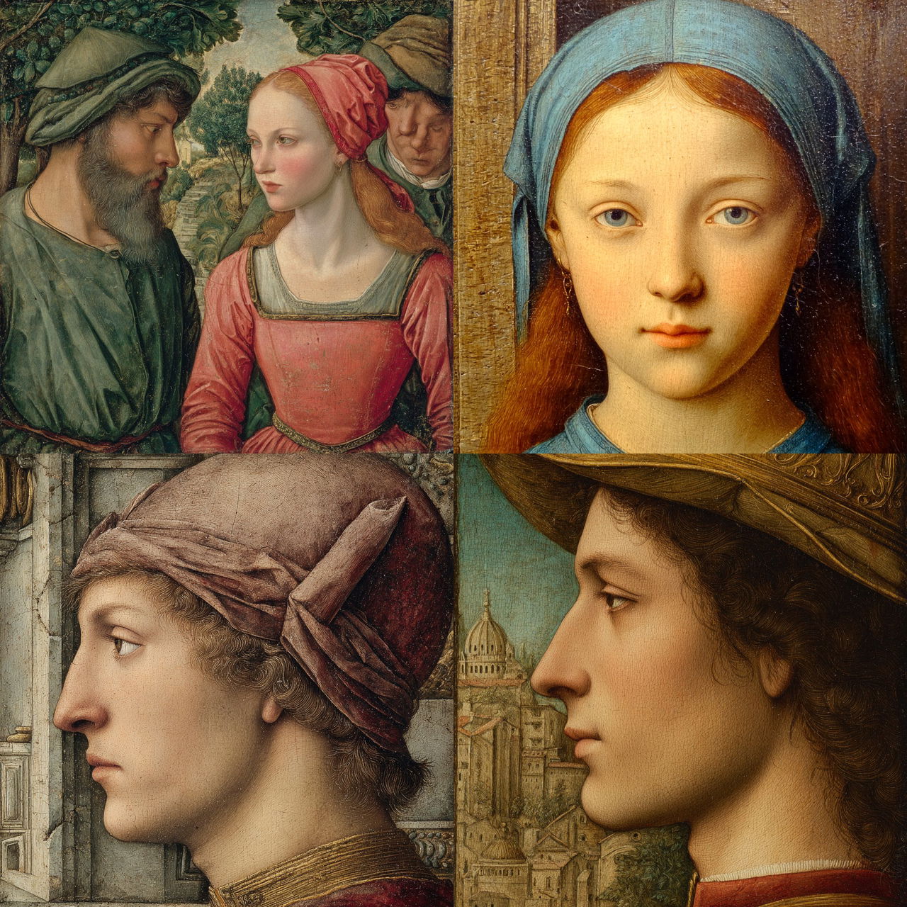 Pietro Perugino style, Midjourney V7, render 1 of 4
