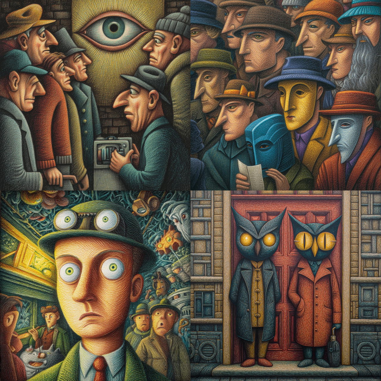 PJ Crook style, Midjourney V7, render 1 of 4