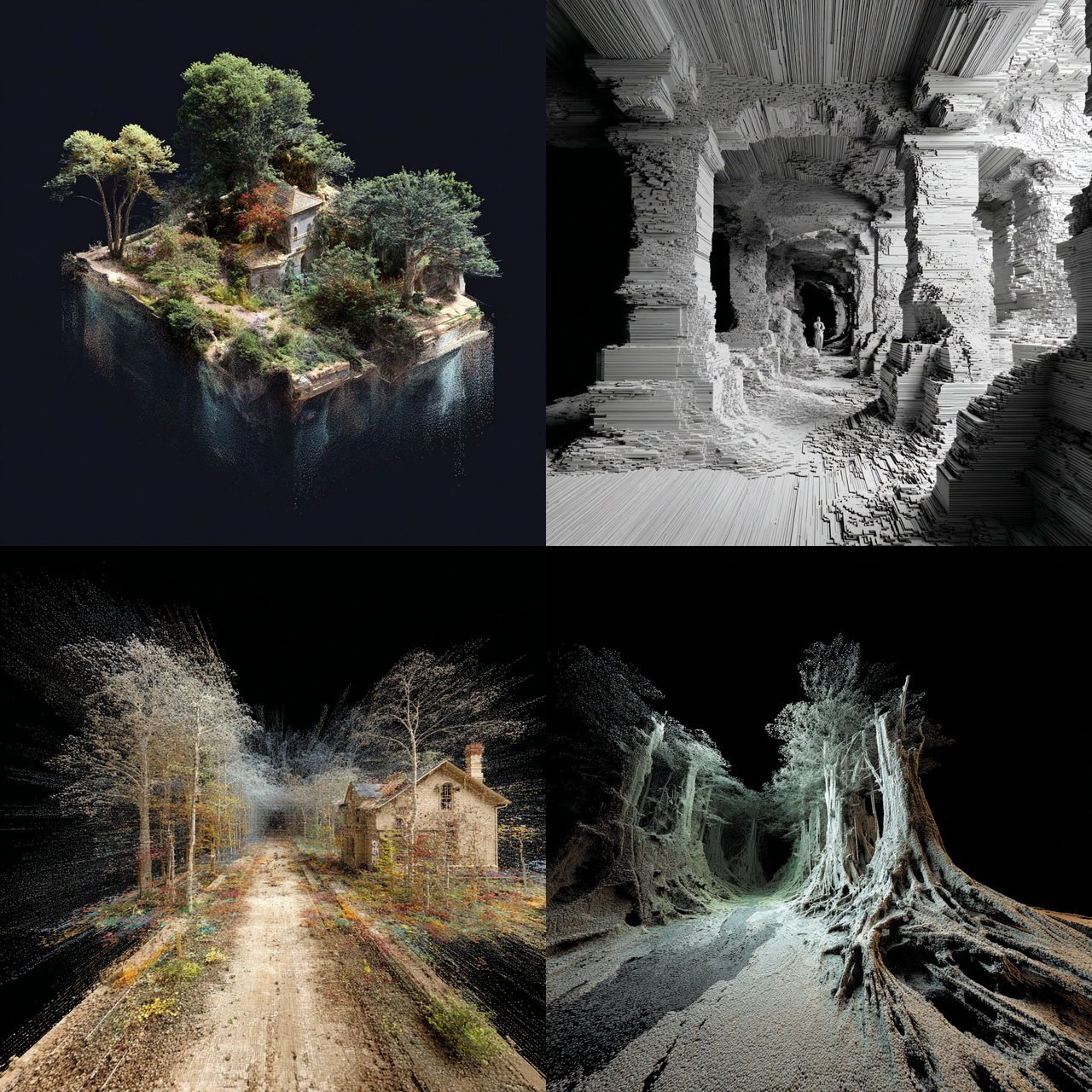 Point cloud style, Midjourney V7, render 1 of 4