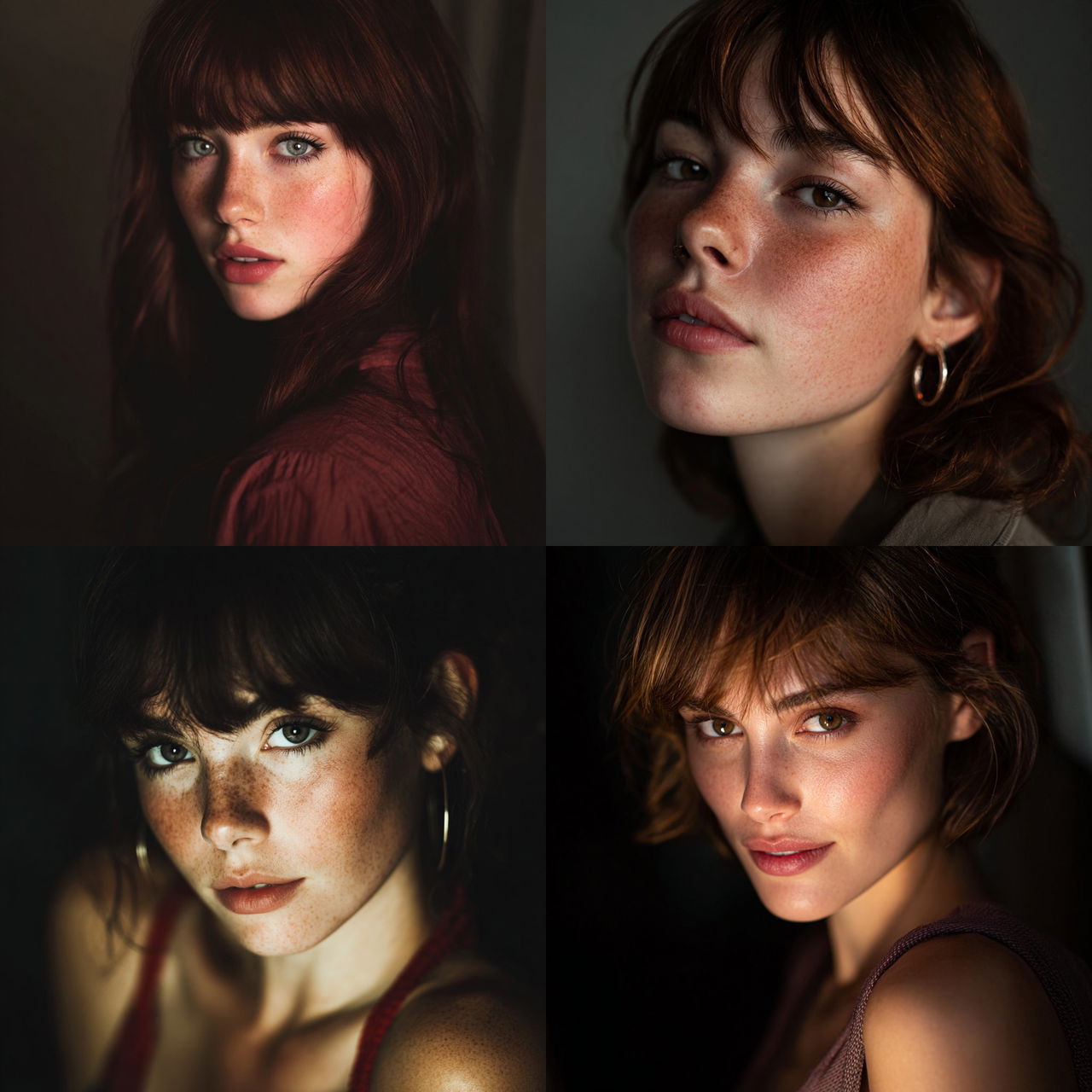 Portrait shot with soft lighting style, Midjourney V7, render 1 of 4