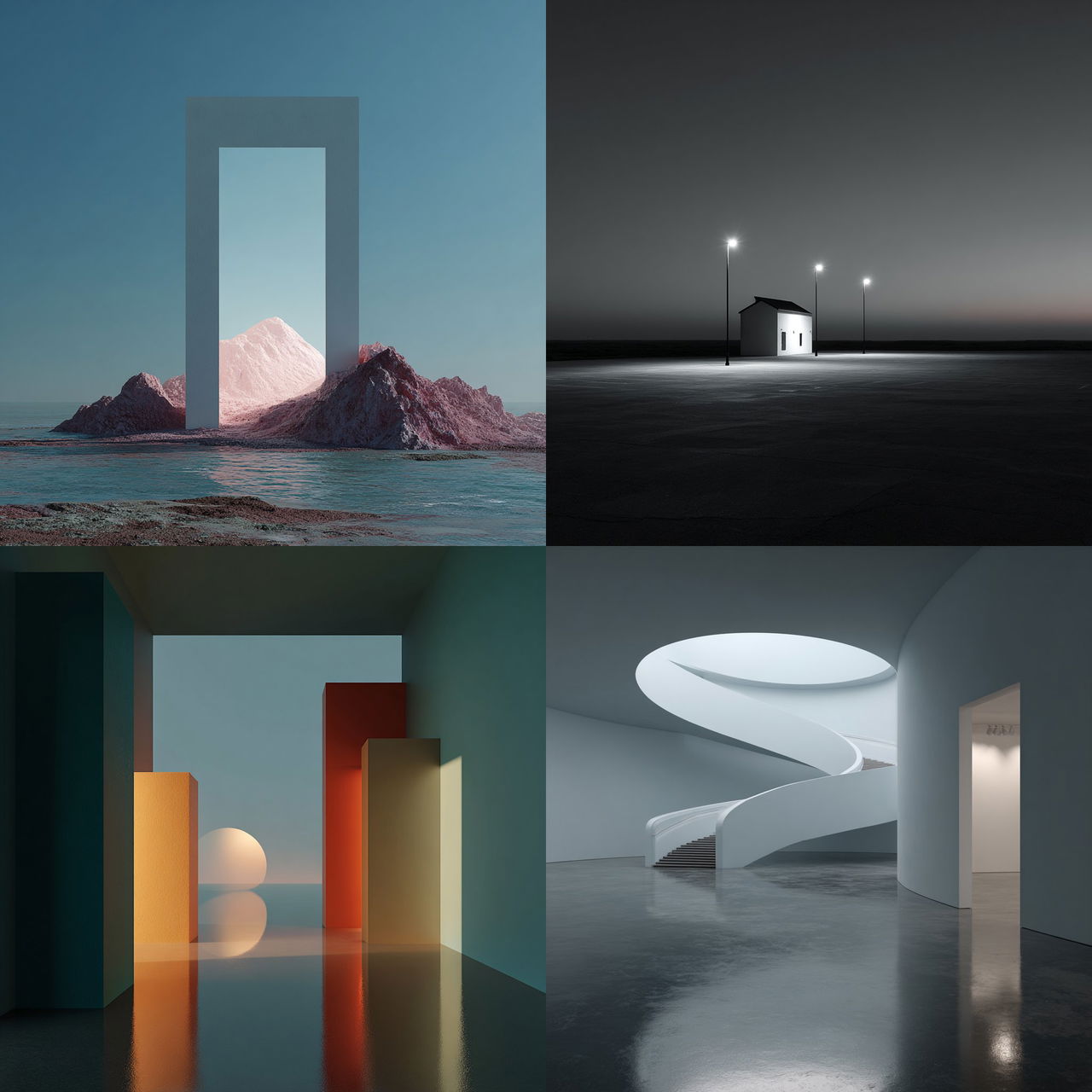 Postminimalism style, Midjourney V7, render 1 of 4