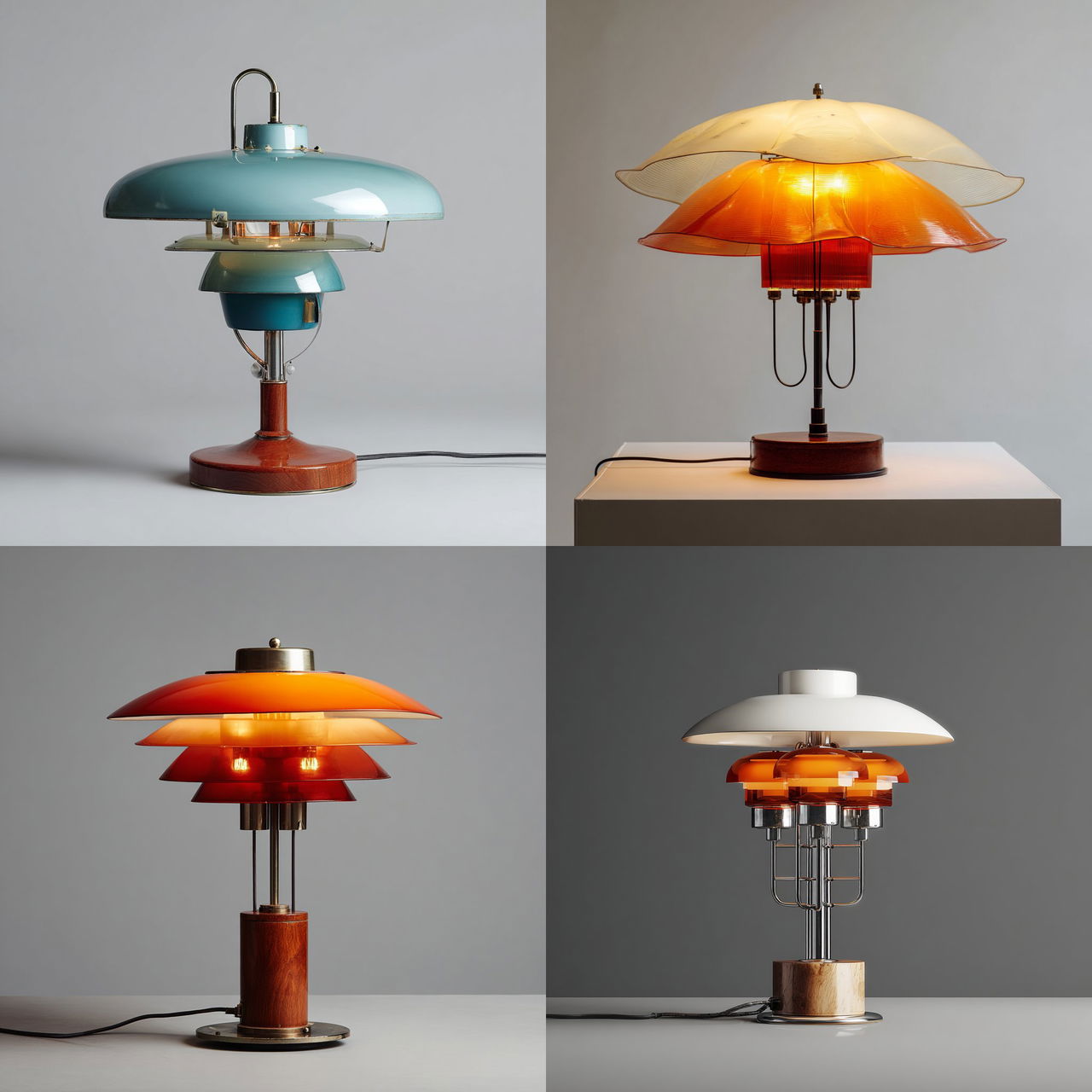 Poul Henningsen style, Midjourney V7, render 1 of 4