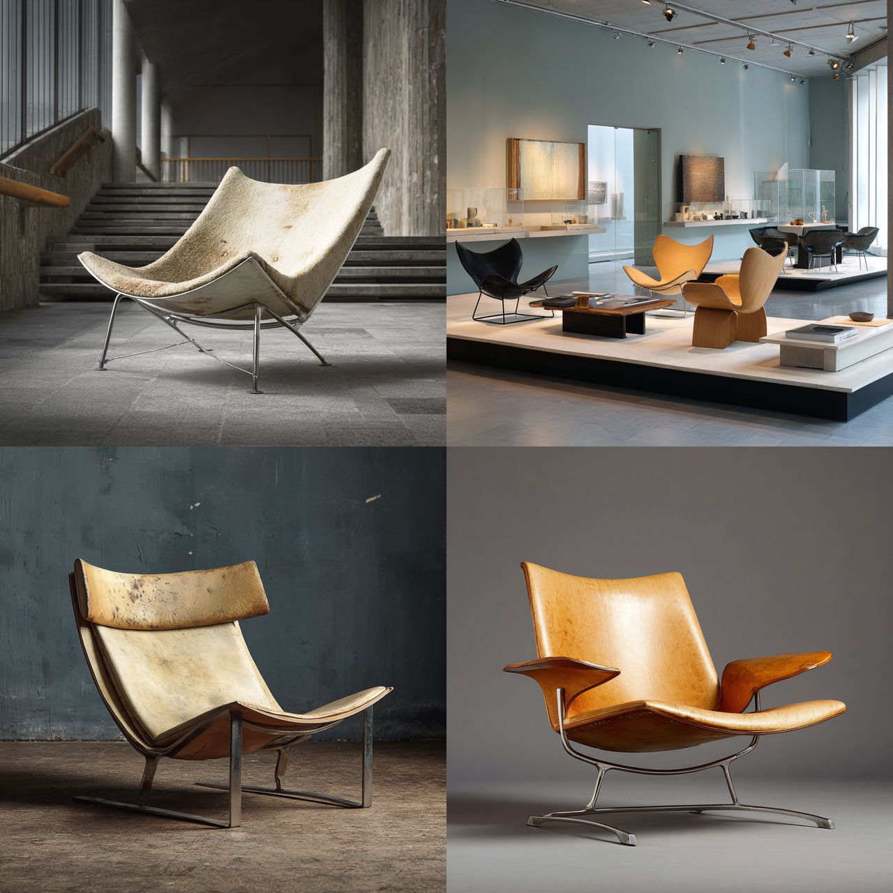 Poul Kjaerholm style, Midjourney V7, render 1 of 4