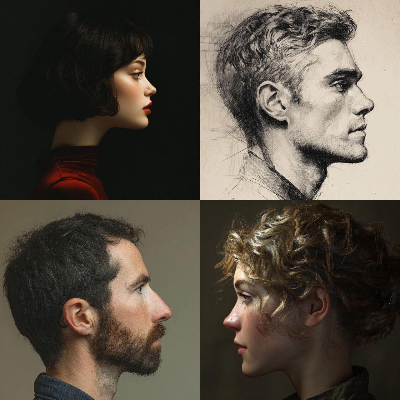 Profile view style, Midjourney V7, render 1 of 4