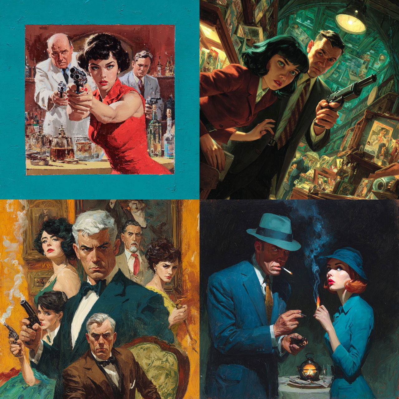 Pulp art style, Midjourney V7, render 1 of 4
