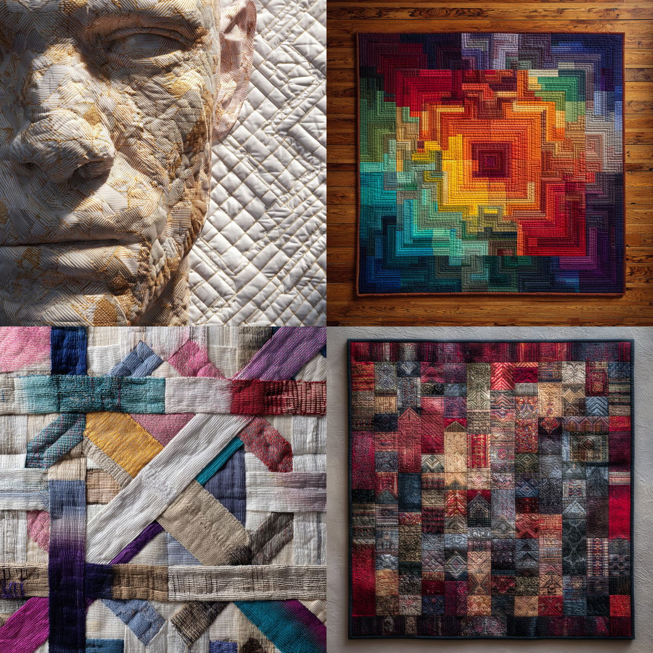 Quilted style, Midjourney V7, render 1 of 4