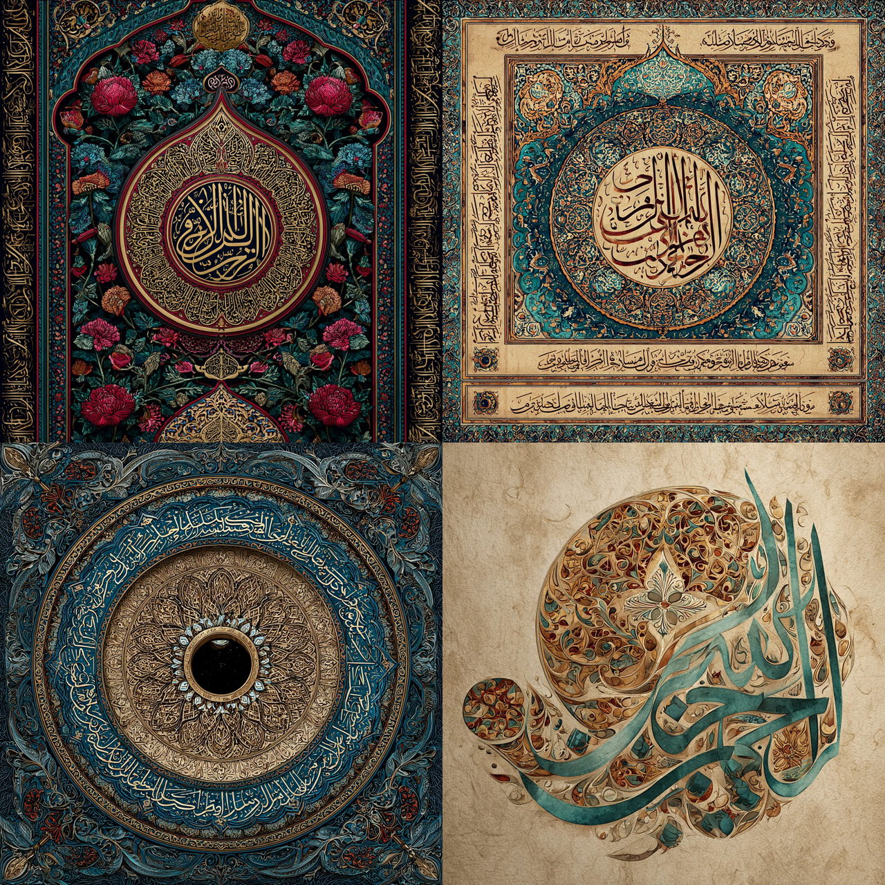 Quranic art style, Midjourney V7, render 1 of 4
