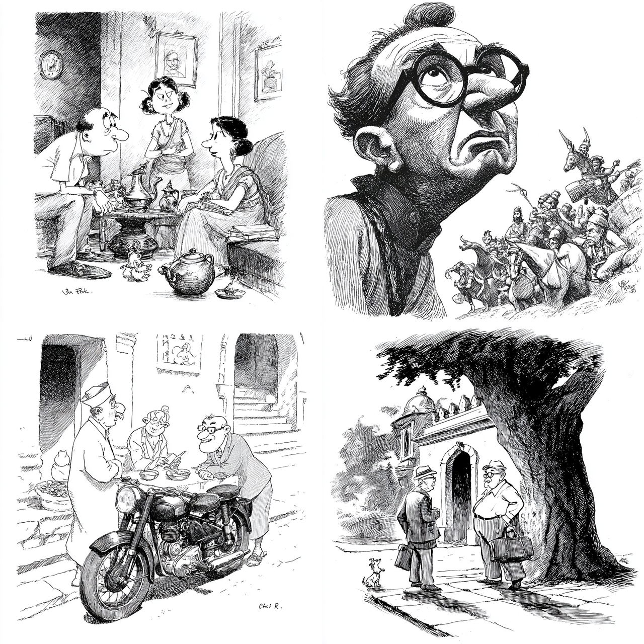 R. K. Laxman style, Midjourney V7, render 1 of 4