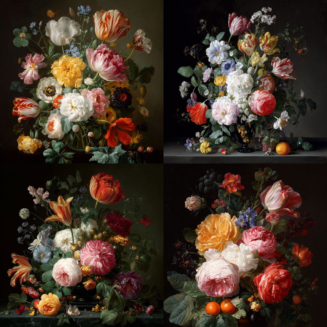 Rachel Ruysch style, Midjourney V7, render 1 of 4