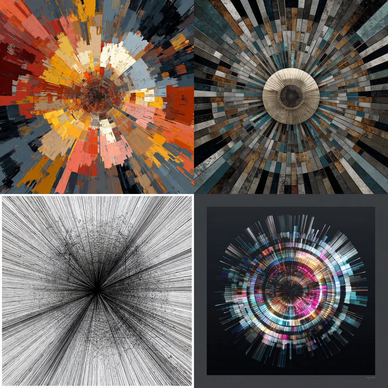 Radial composition style, Midjourney V7, render 1 of 4