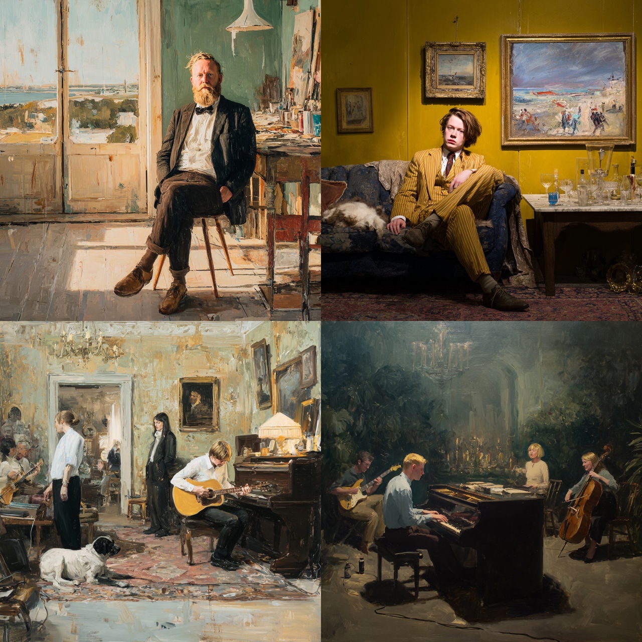 Ragnar Kjartansson style, Midjourney V7, render 1 of 4
