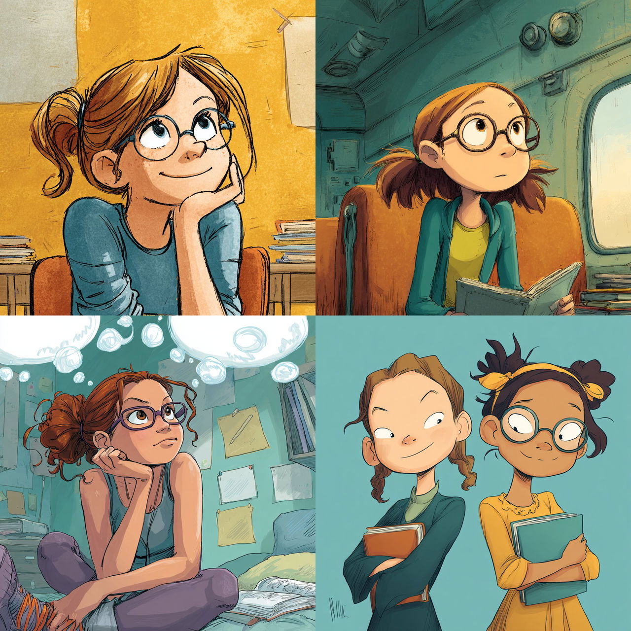 Raina Telgemeier style, Midjourney V7, render 1 of 4