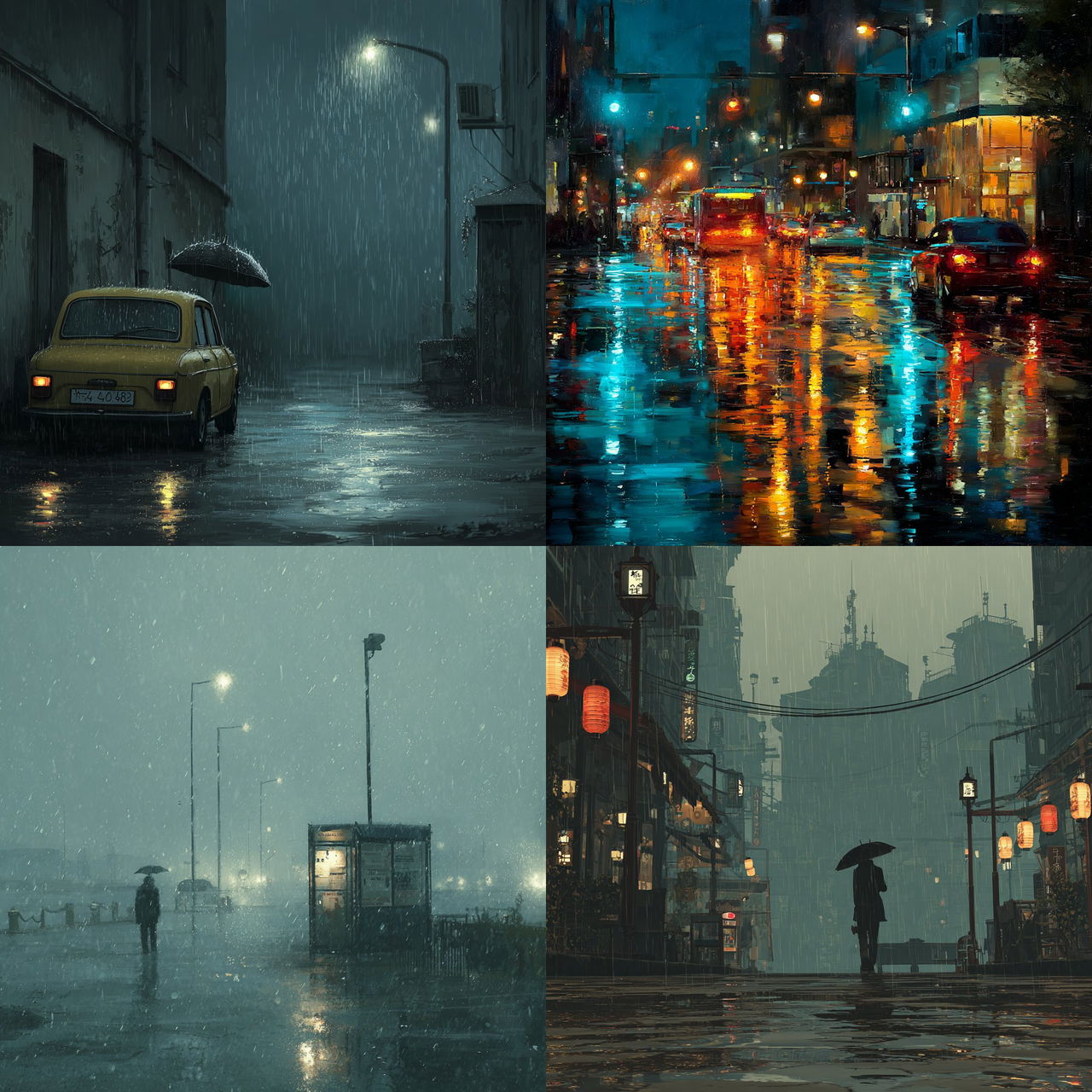 Rainy style, Midjourney V7, render 1 of 4