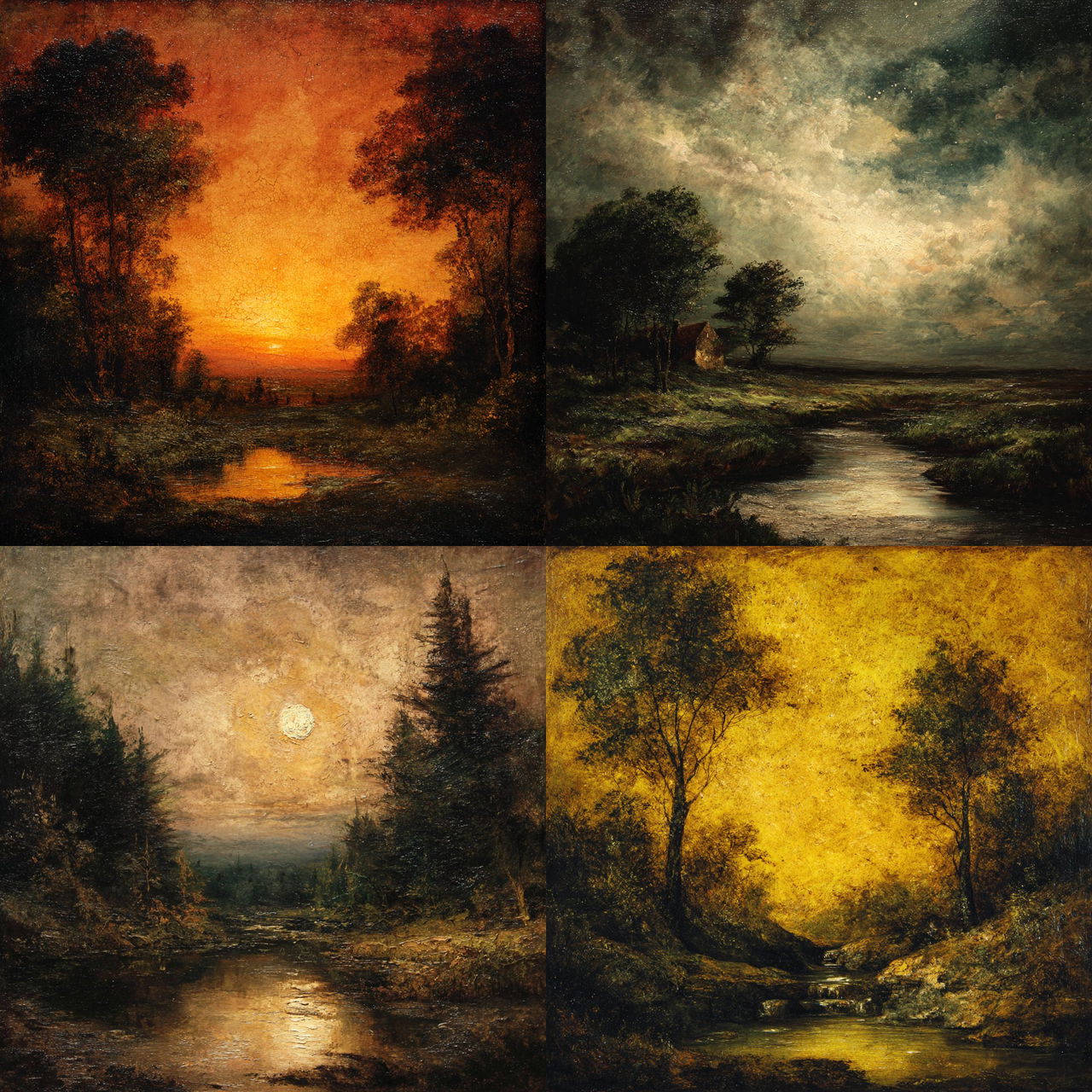 Ralph Blakelock style, Midjourney V7, render 1 of 4