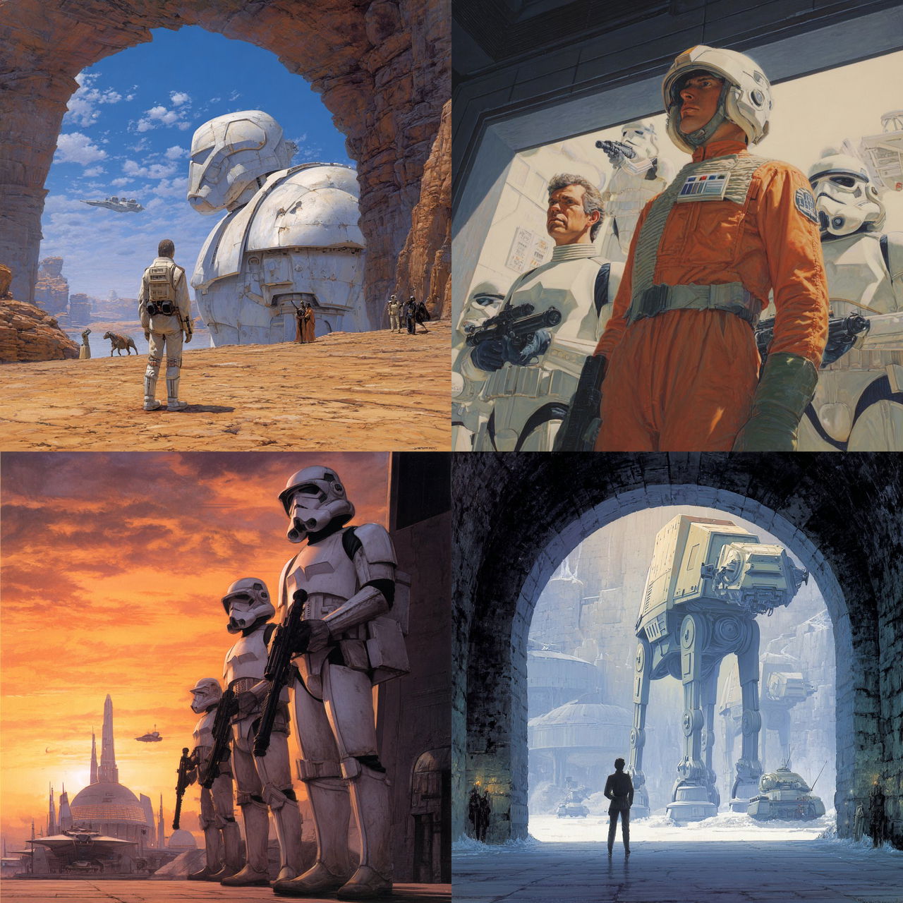 Ralph McQuarrie style, Midjourney V7, render 1 of 4