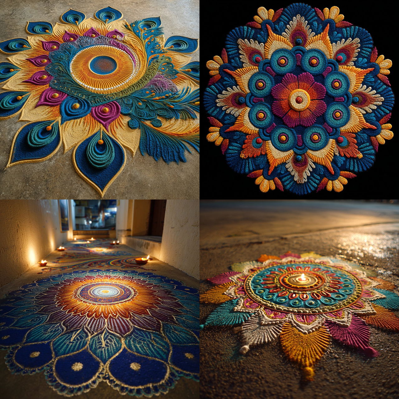 Rangoli style, Midjourney V7, render 1 of 4