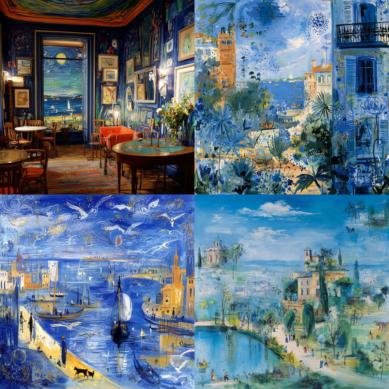 Raoul Dufy style, Midjourney V7, render 1 of 4
