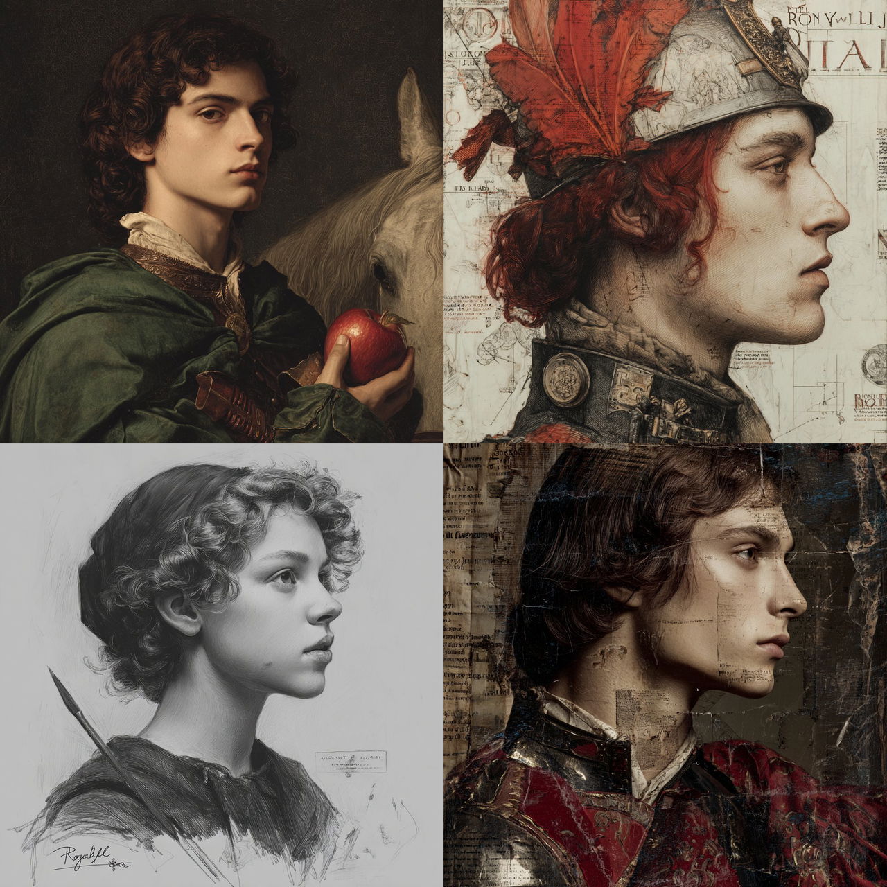 Raphael style, Midjourney V7, render 1 of 4