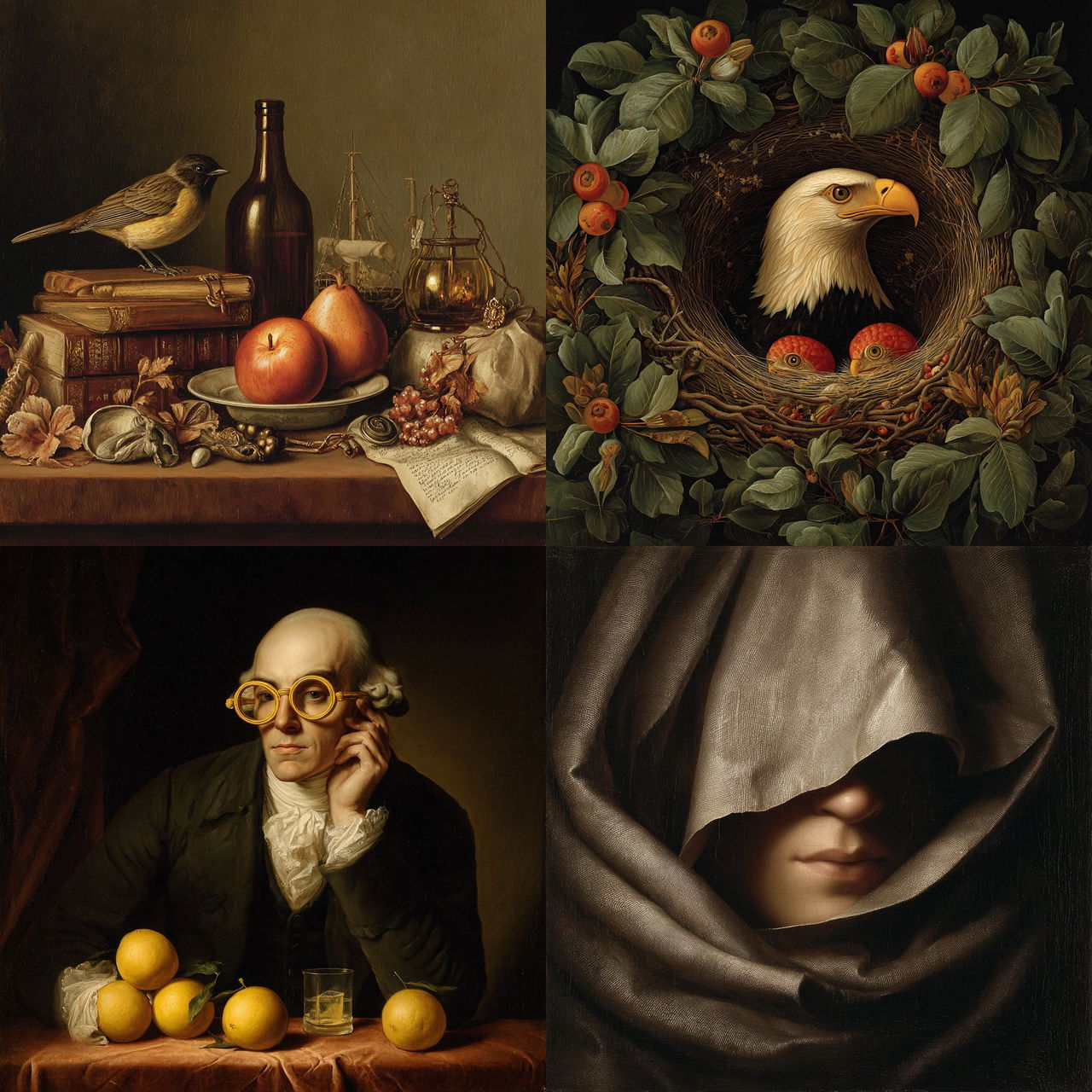 Raphaelle Peale style, Midjourney V7, render 1 of 4
