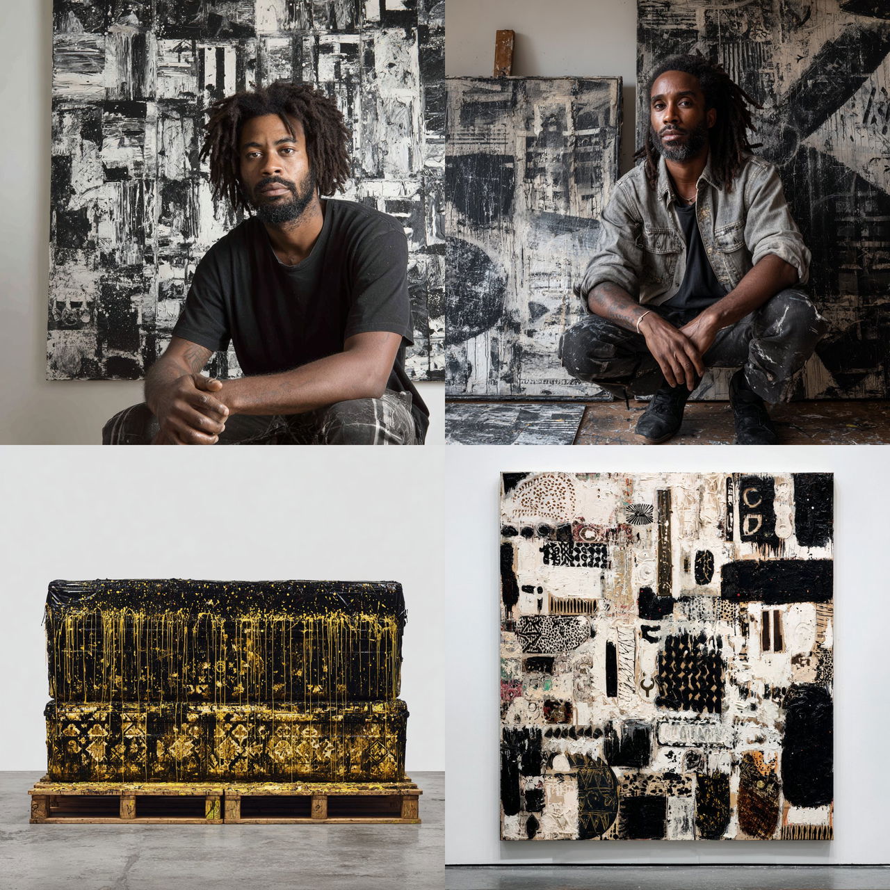 Rashid Johnson style, Midjourney V7, render 1 of 4