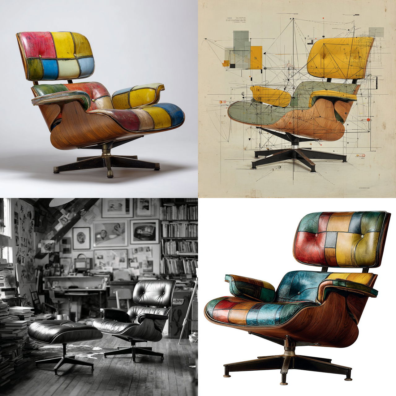 Ray Eames style, Midjourney V7, render 1 of 4