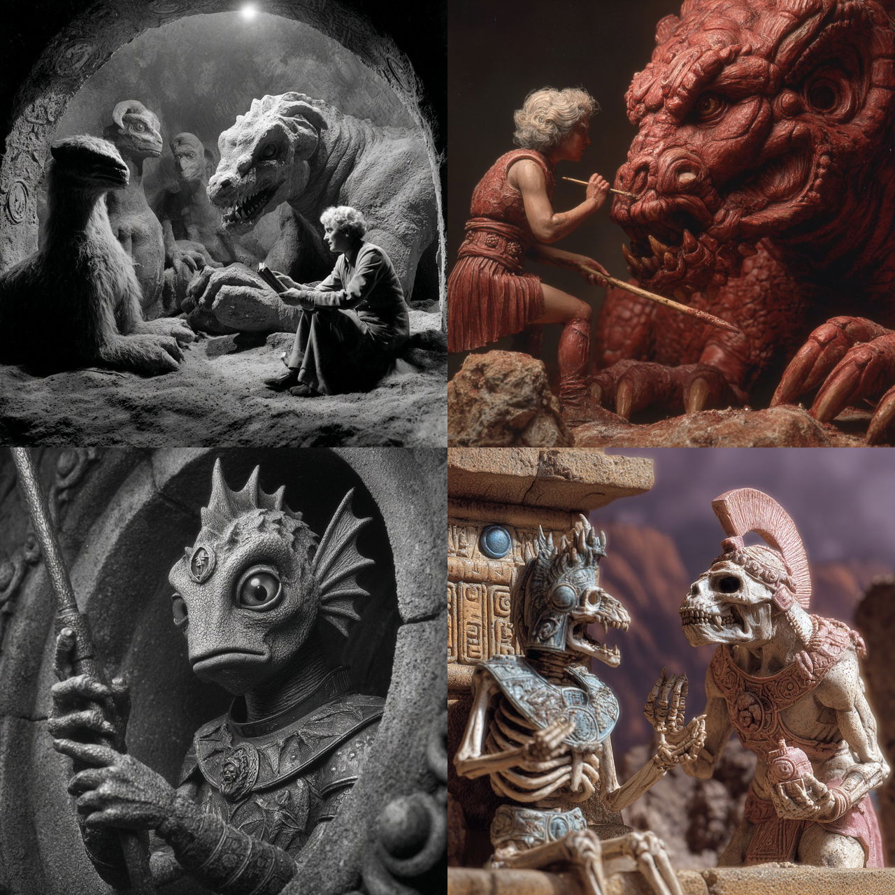 Ray Harryhausen style, Midjourney V7, render 1 of 4