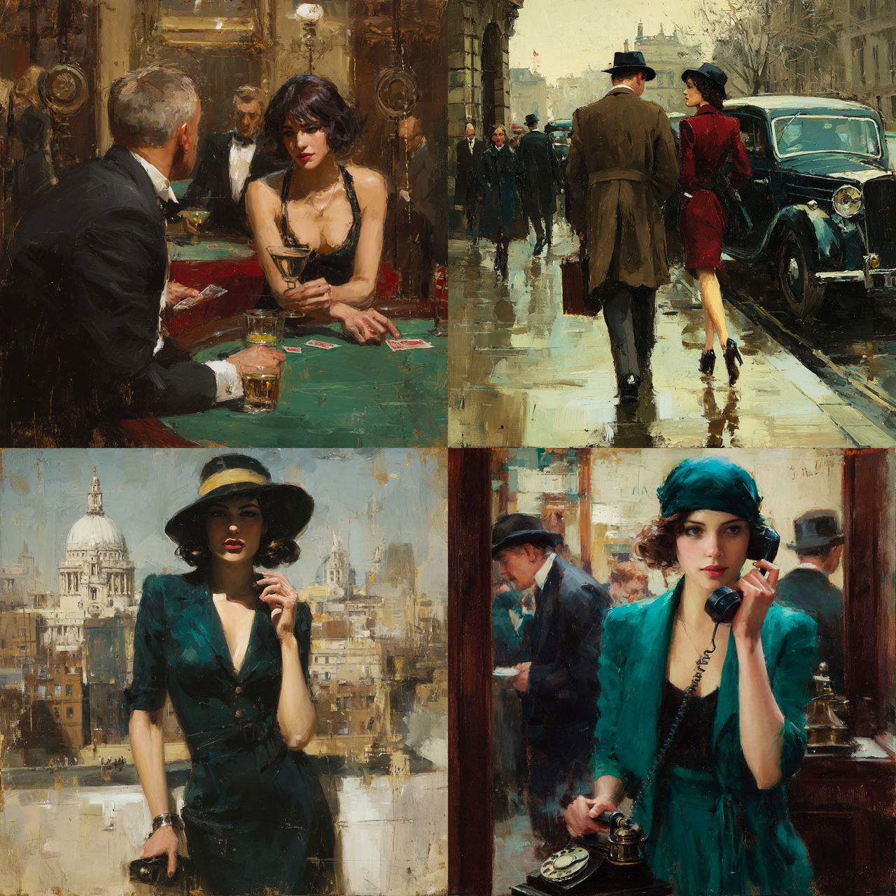 Raymond Leech style, Midjourney V7, render 1 of 4