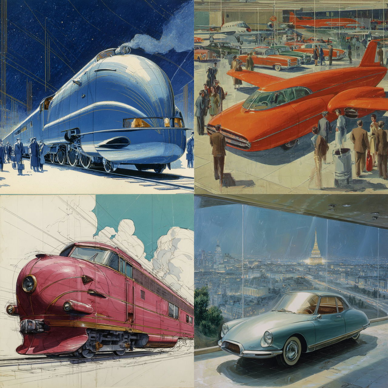 Raymond Loewy style, Midjourney V7, render 1 of 4