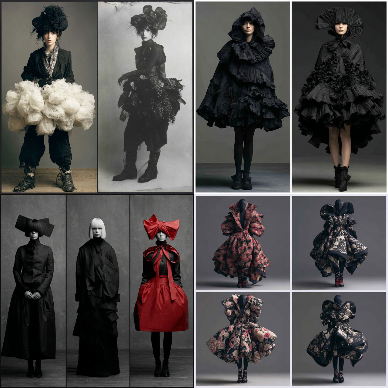 Rei Kawakubo style, Midjourney V7, render 1 of 4