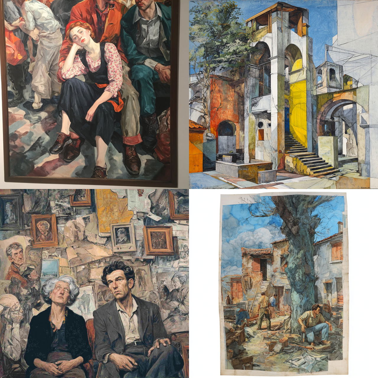 Renato Guttuso style, Midjourney V7, render 1 of 4