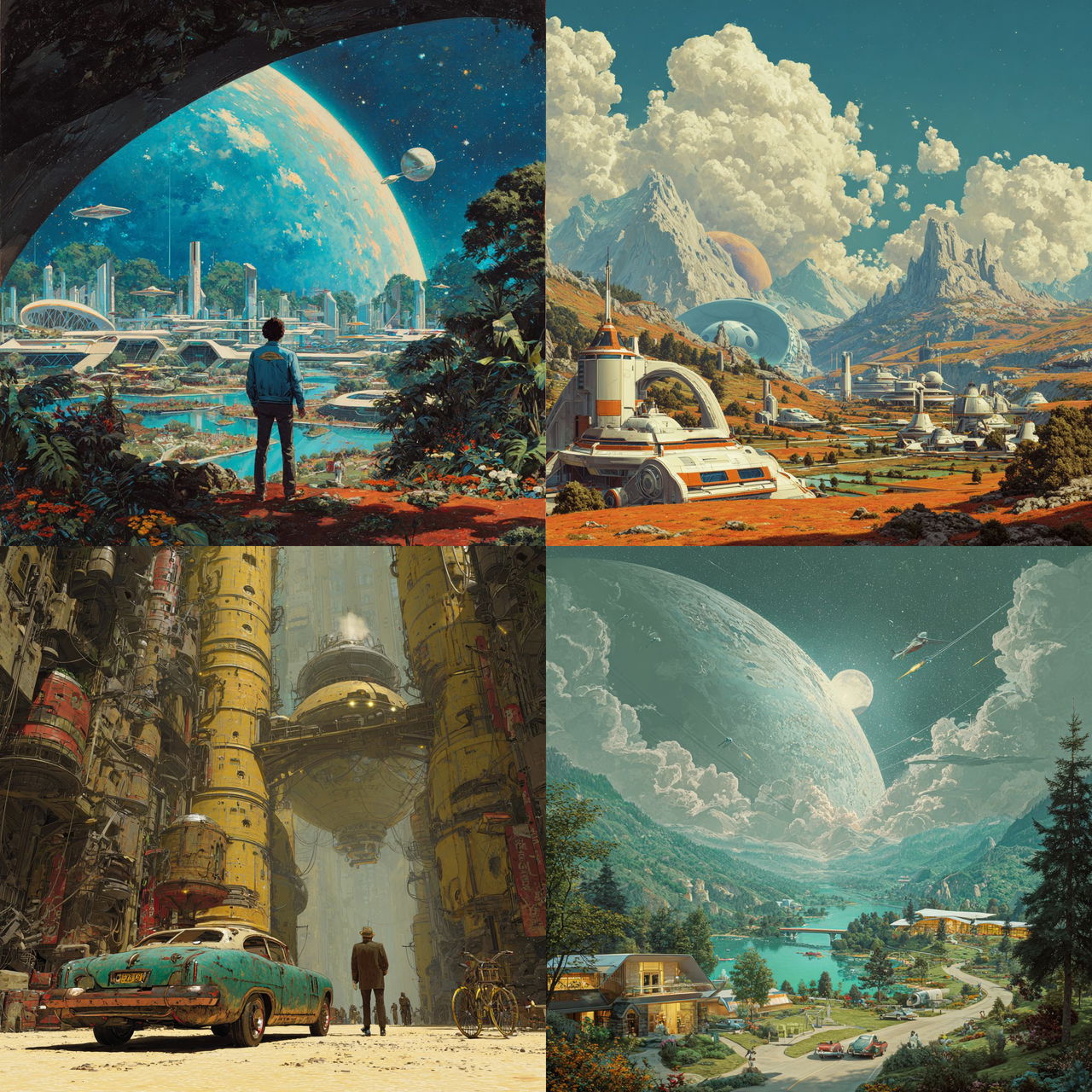 Retrofuturism style, Midjourney V7, render 1 of 4