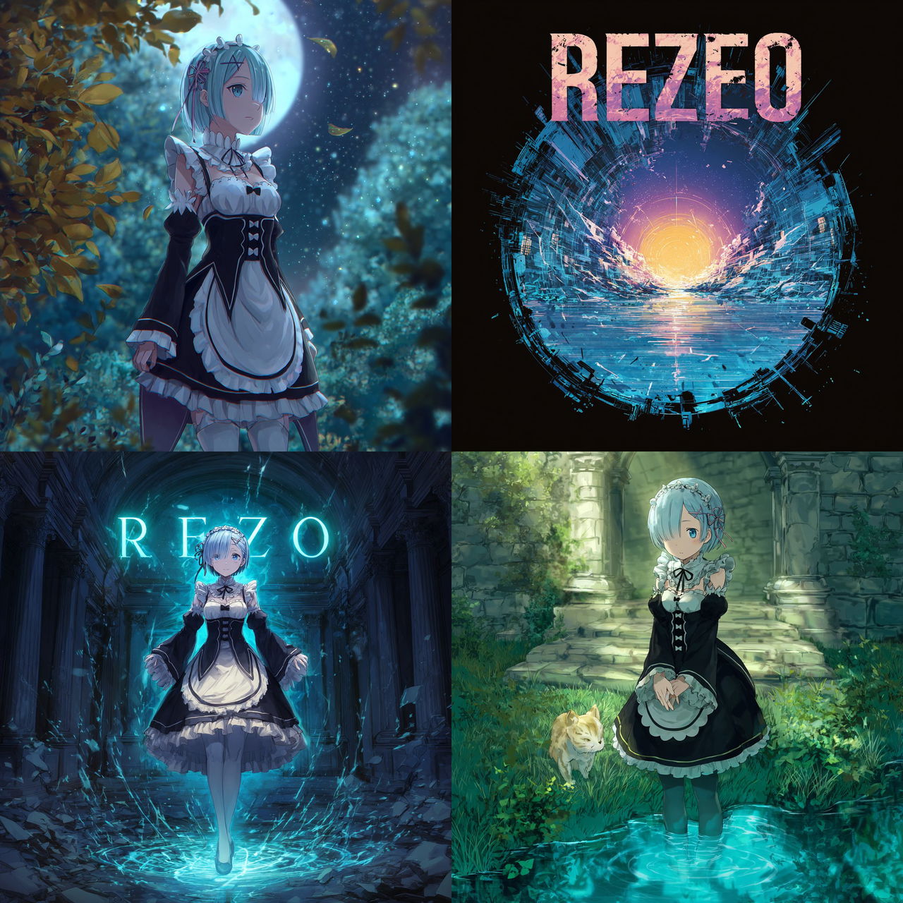ReZero style, Midjourney V7, render 1 of 4