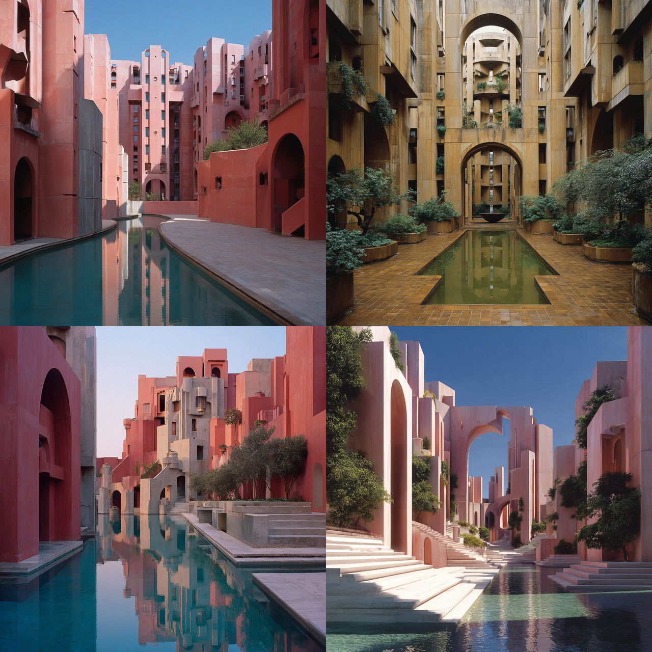 Ricardo Bofill style, Midjourney V7, render 1 of 4