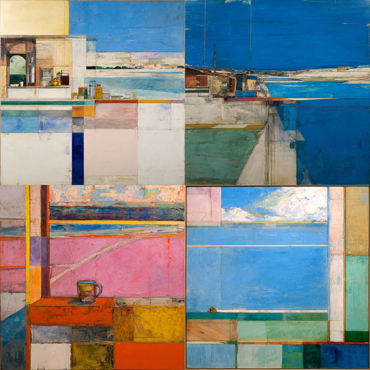 Richard Diebenkorn style, Midjourney V7, render 1 of 4