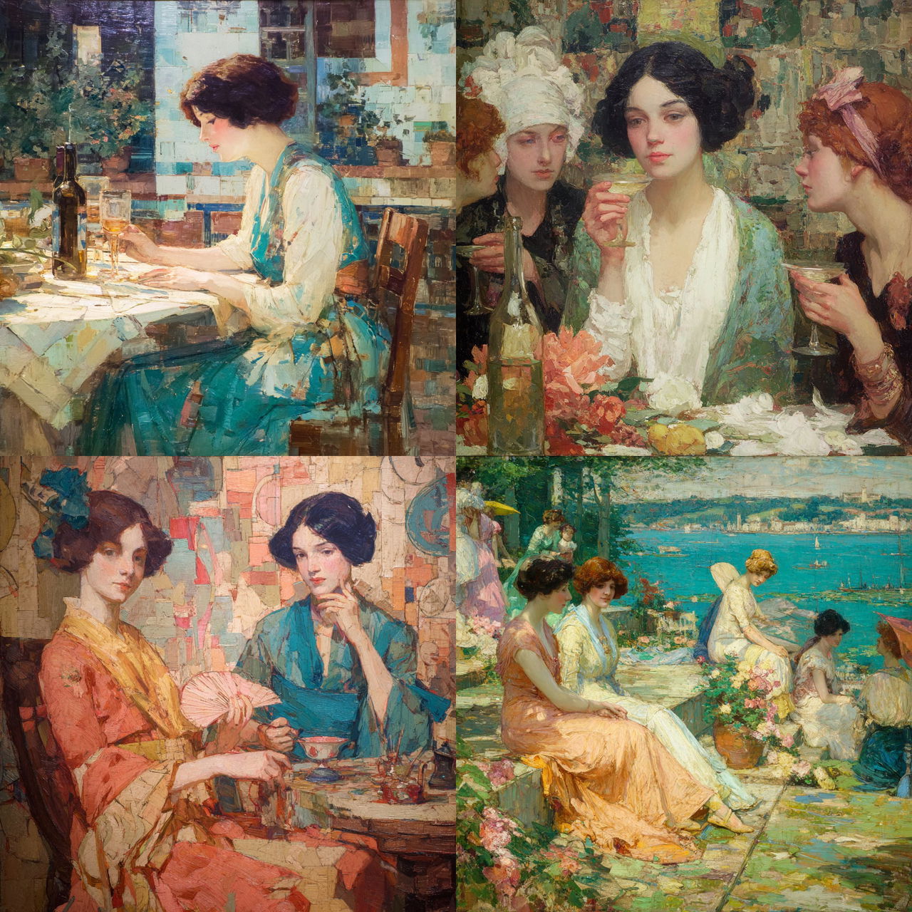 Richard Edward Miller style, Midjourney V7, render 1 of 4
