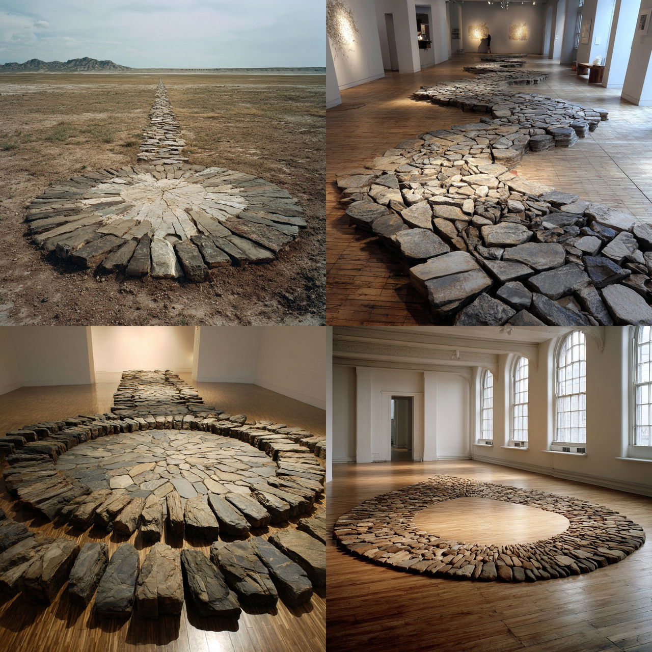 Richard Long style, Midjourney V7, render 1 of 4