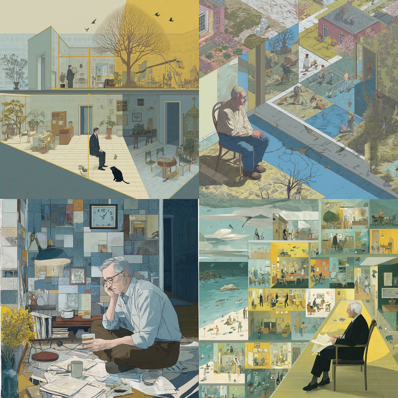 Richard McGuire style, Midjourney V7, render 1 of 4