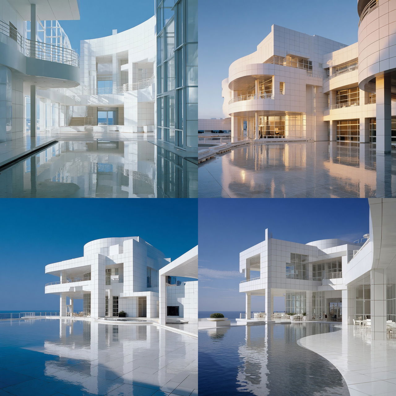 Richard Meier style, Midjourney V7, render 1 of 4