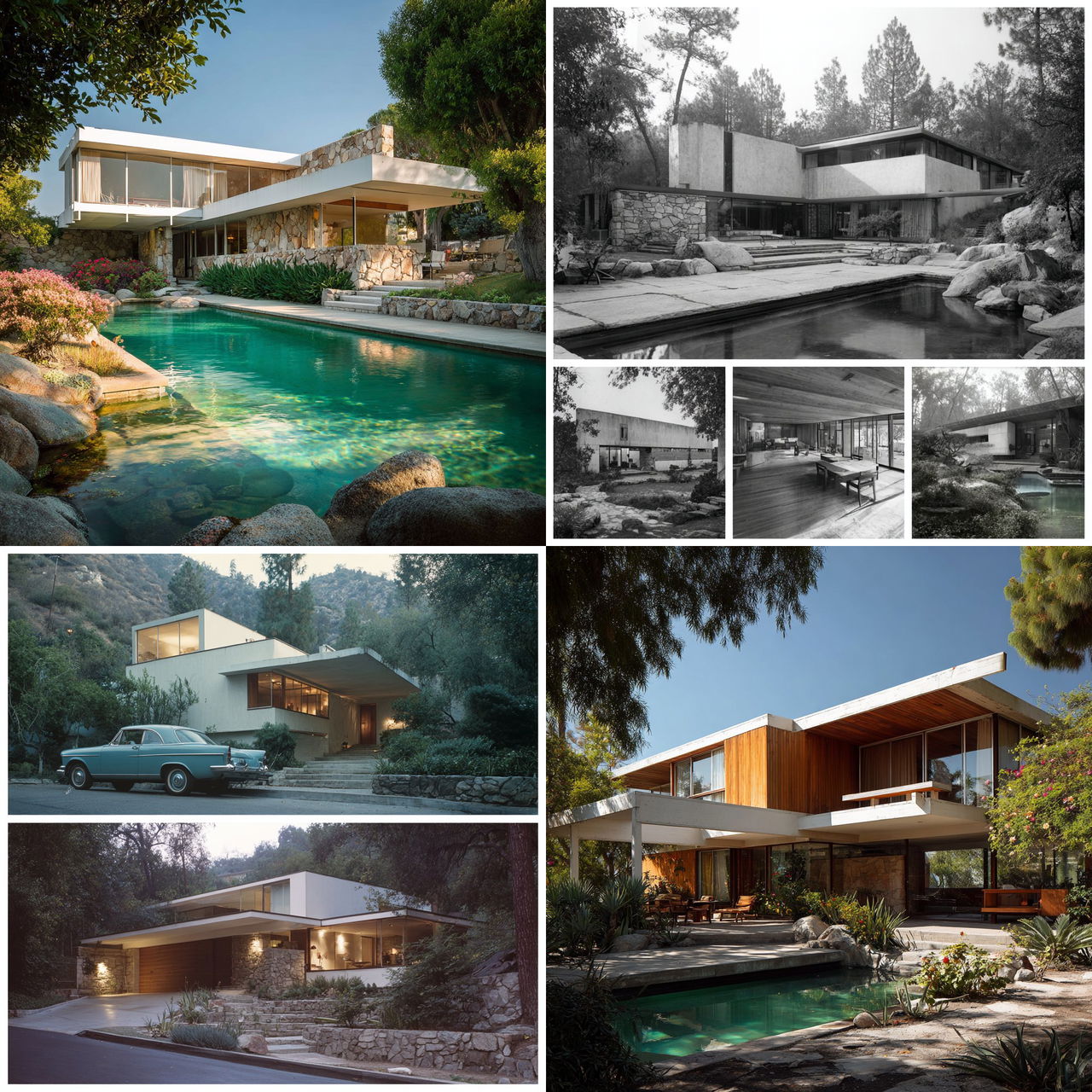 Richard Neutra style, Midjourney V7, render 1 of 4