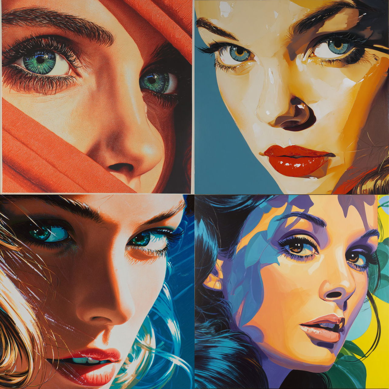 Richard Phillips style, Midjourney V7, render 1 of 4