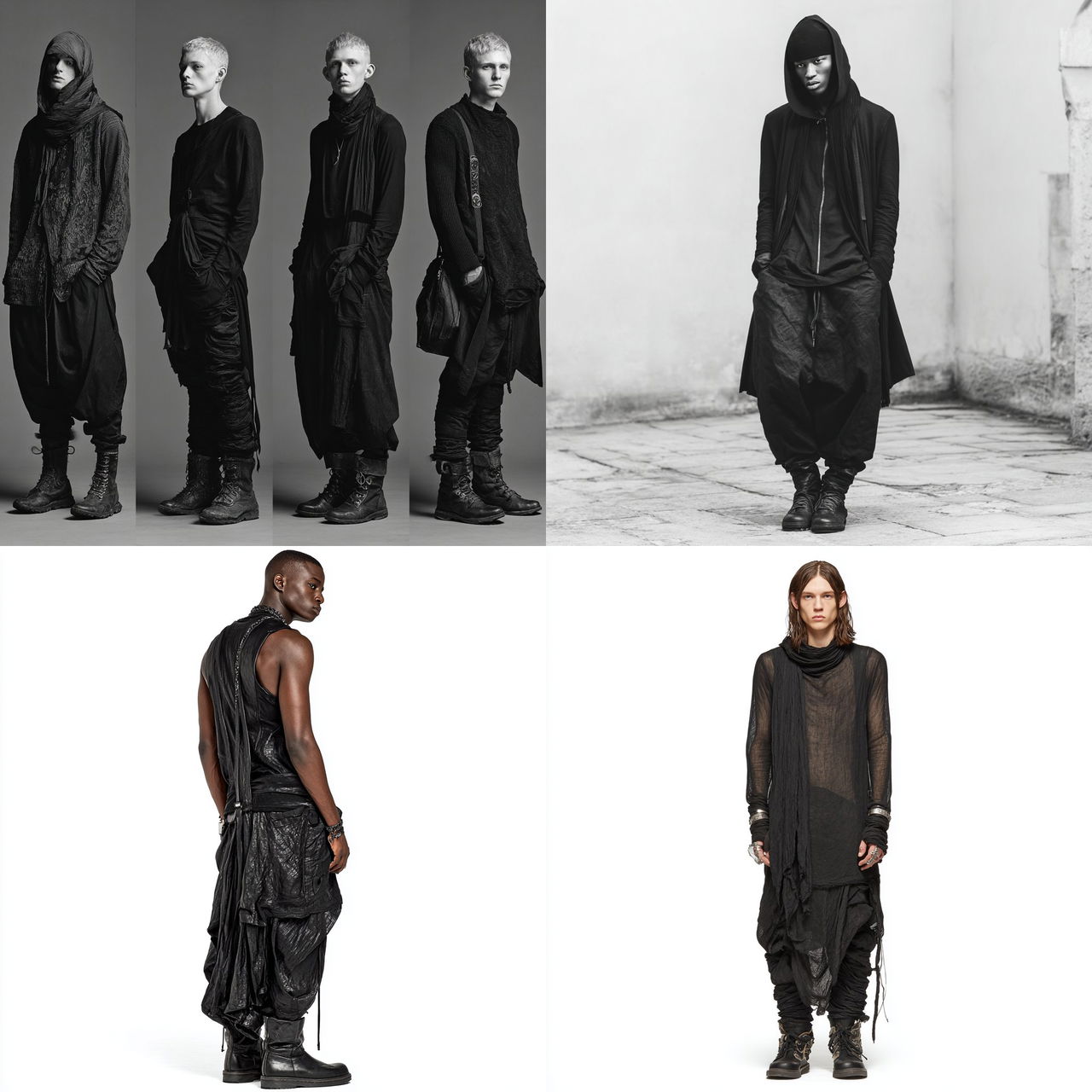 Rick Owens style, Midjourney V7, render 1 of 4