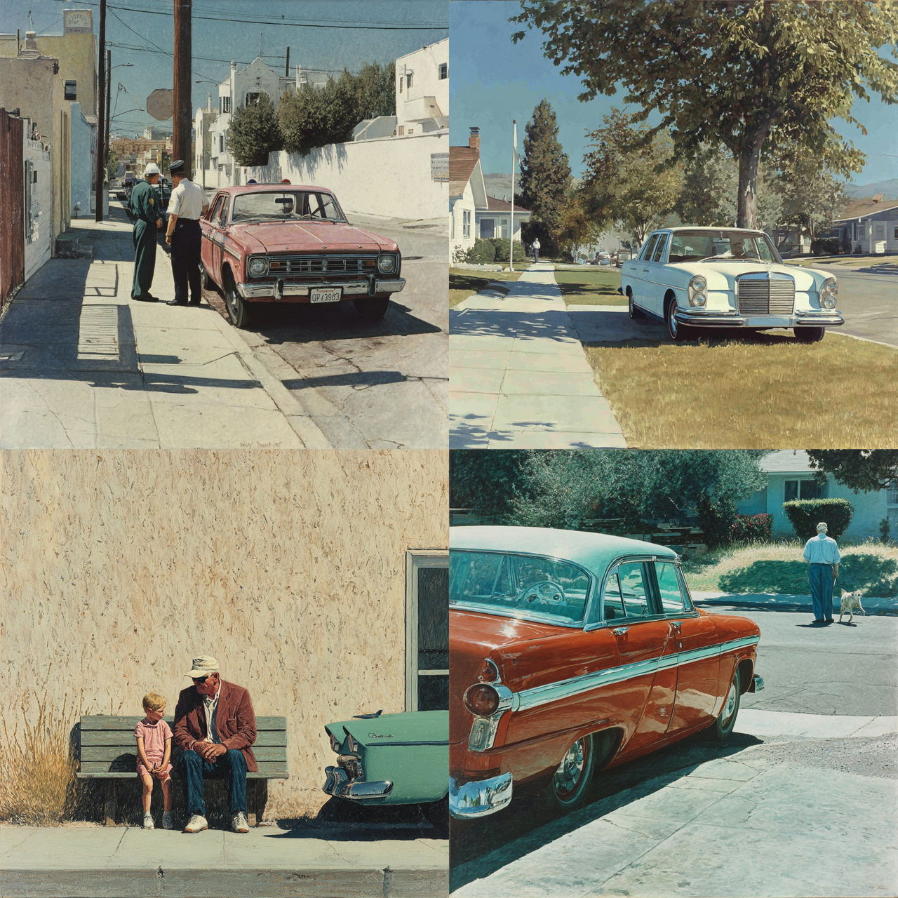 Robert Bechtle style, Midjourney V7, render 1 of 4