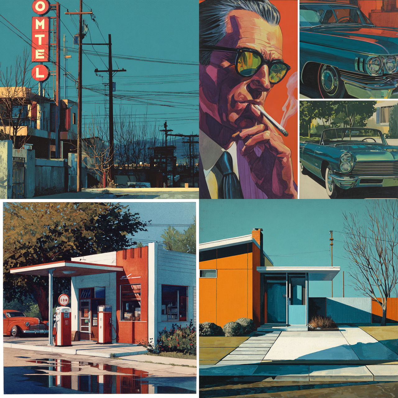 Robert Cottingham style, Midjourney V7, render 1 of 4