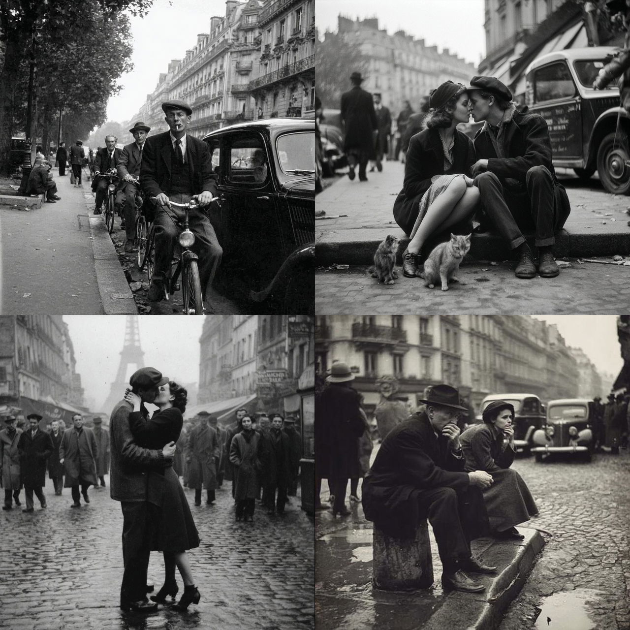 Robert Doisneau style, Midjourney V7, render 1 of 4