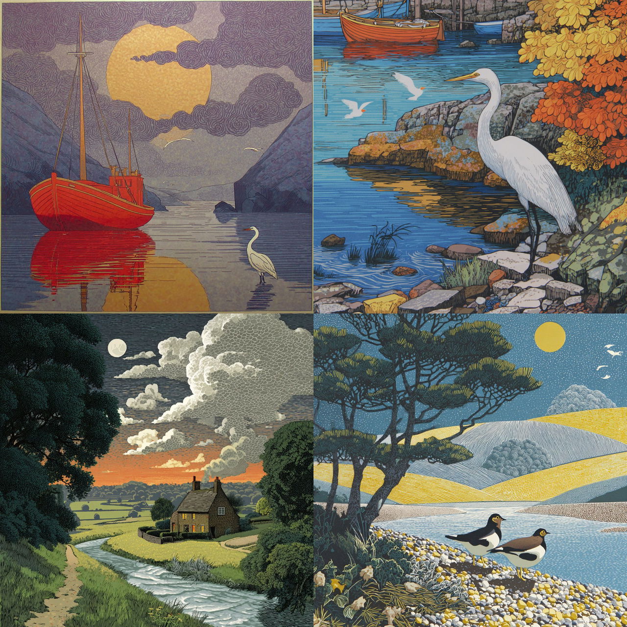 Robert Gillmor style, Midjourney V7, render 1 of 4