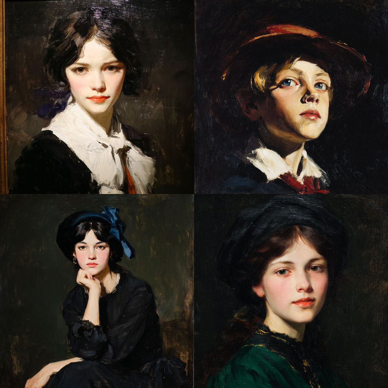 Robert Henri style, Midjourney V7, render 1 of 4