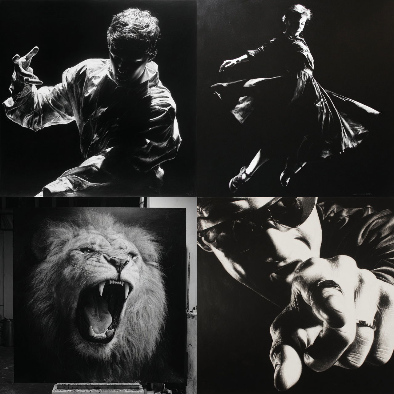 Robert Longo style, Midjourney V7, render 1 of 4