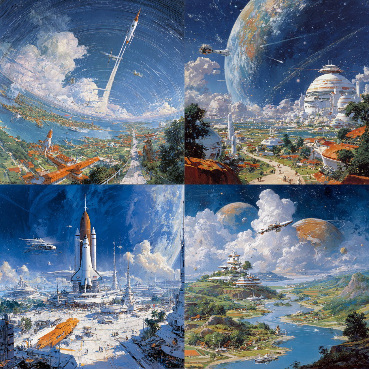 Robert McCall style, Midjourney V7, render 1 of 4