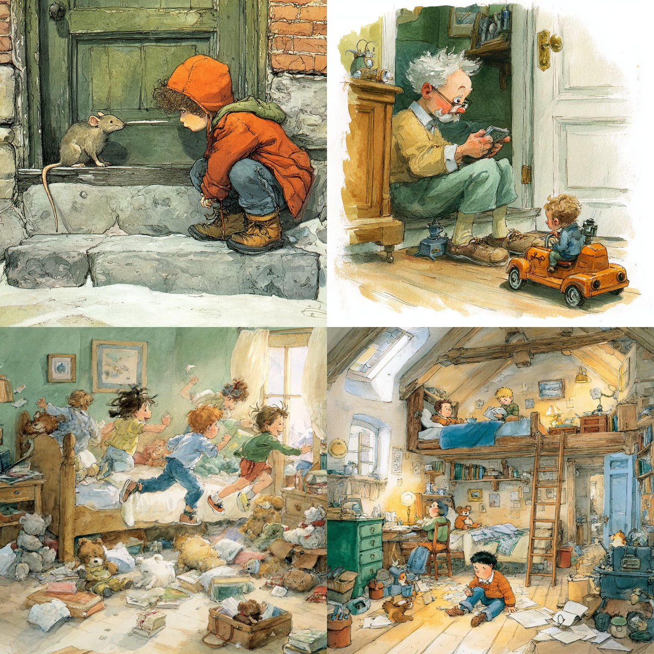 Robert Munsch style, Midjourney V7, render 1 of 4